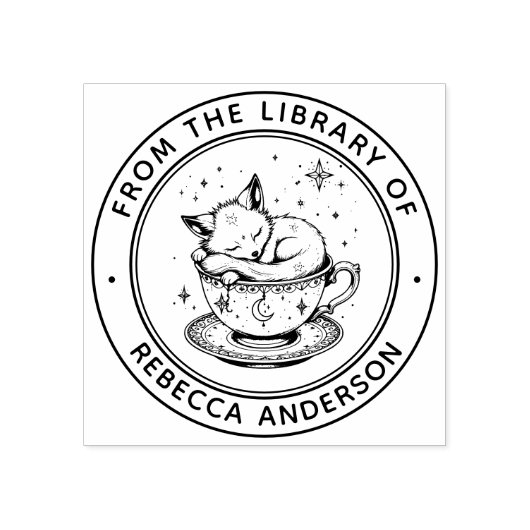 お洒落キツネ印鑑 ラバースタンプ (インプリント)