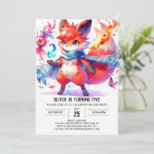 お洒落キツネ誕生日 招待状 (スタンド正面)