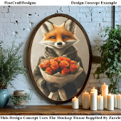 お洒落キツネ、オレンジ色のバラブーケDC5デコページ 薄葉紙