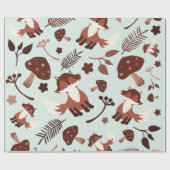 お洒落キツネ ラッピングペーパー (フラット)