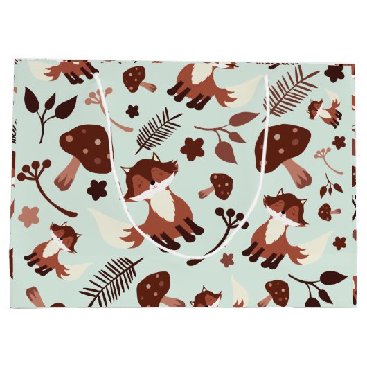 お洒落キツネ ラージペーパーバッグ (裏面)