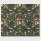 お洒落キノコの森 – 魅力的な自然 ラッピングペーパー (フラット)