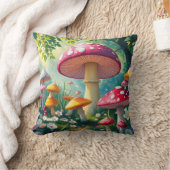 お洒落キノコの魅力林 クッション (ブランケット)