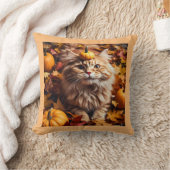 お洒落キャットウィズオータムカボチャ装飾用クッション クッション (ブランケット)