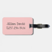 お洒落キルティング猫ピンク ラゲッジタグ (裏面横)