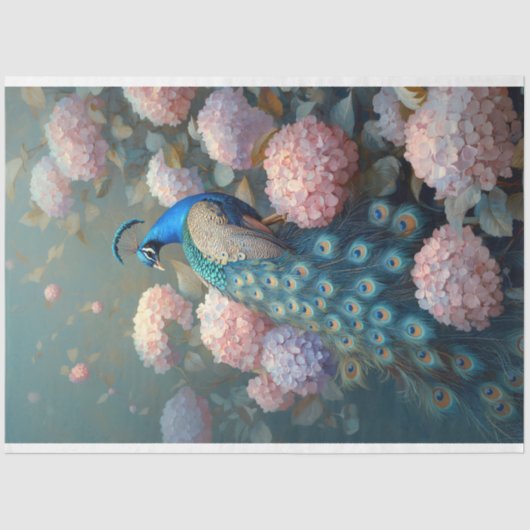 お洒落クジャックピンクあじさい花の切り離し 薄葉紙 (正面)