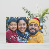 お洒落クラシックPoinsettia Santa写真クリスマス シーズンカード (スタンド正面)