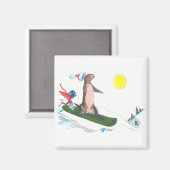 お洒落クリスマスかわいいオッタースノーボーダー マグネット (正面/裏面)