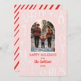 お洒落クリスマスかわいいカスタムアーチPHOTO シーズンカード