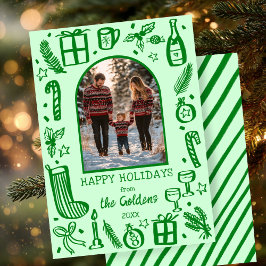 お洒落クリスマスかわいいカスタムアーチPHOTO シーズンカード