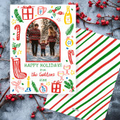 お洒落クリスマスかわいいカスタムアーチPHOTO シーズンカード