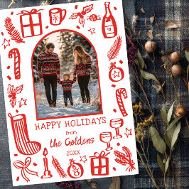 お洒落クリスマスかわいいカスタムアーチPHOTO シーズンカード