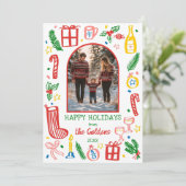 お洒落クリスマスかわいいカスタムアーチPHOTO シーズンカード (スタンド正面)