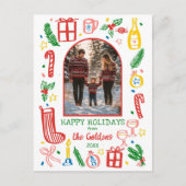 お洒落クリスマスかわいいカスタムアーチPHOTO シーズンポストカード (正面)