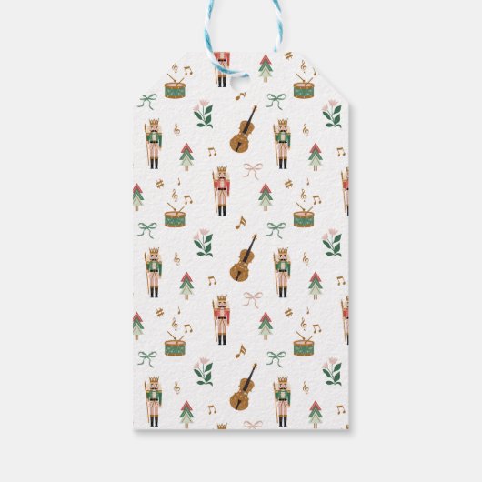 お洒落クリスマスくるみ割りモノグラムクレストボウ ギフトタグ (裏面)