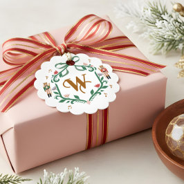 お洒落クリスマスくるみ割りモノグラムクレストボウ フェイバータグ