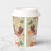 お洒落クリスマスのトナカイフェスティバルコーヒー 紙コップ (右)