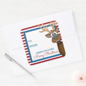 お洒落クリスマスのトナカイラベルシール スクエアシール (封筒)