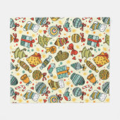 お洒落クリスマスの休日の季節フェスティバル フリースブランケット (正面(横))