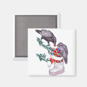 お洒落クリスマスの割り込みストッキング マグネット (正面/裏面)