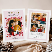 お洒落クリスマスの喜びとハート家族の写真 シーズンカード