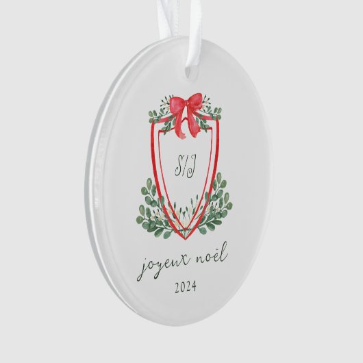 お洒落クリスマスの紋章と写真 | ジョユーノエル オーナメント (正面)