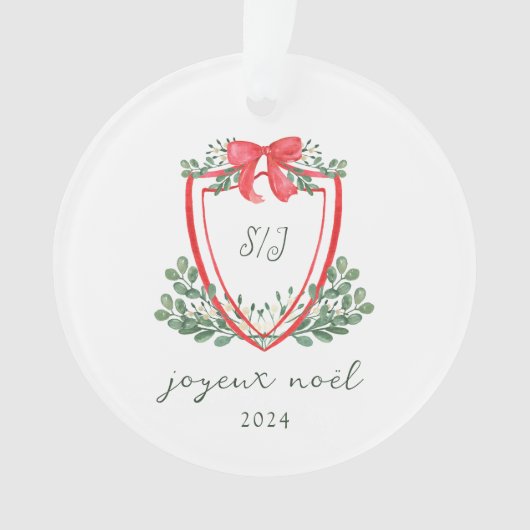 お洒落クリスマスの紋章と写真 | ジョユーノエル オーナメント (正面)