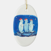 お洒落クリスマスアラスカ野生生物オーバルオーナメント セラミックオーナメント (右)