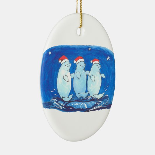 お洒落クリスマスアラスカ野生生物オーバルオーナメント セラミックオーナメント (右)