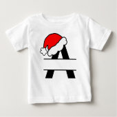 お洒落クリスマスアルファベット'A'デザイン子供へ | ベビーTシャツ (正面)