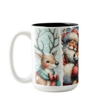 お洒落クリスマスアート – サンタ、トナカイ、ツリー