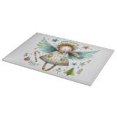 お洒落クリスマスエンジェルモダンフォークアートスタイル カッティングボード (角)