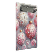 お洒落クリスマスオーナメントピンク白 ミニクリップボード (アングル)