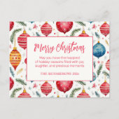 お洒落クリスマスオーナメントヴィンテージ シーズンポストカード (正面)