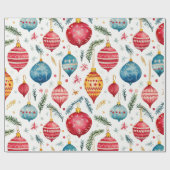 お洒落クリスマスオーナメントヴィンテージ ラッピングペーパー (フラット)
