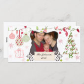 お洒落クリスマスカスタムの祝日の写真カード シーズンカード (正面/裏面)