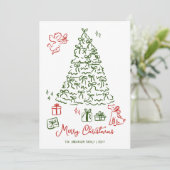 お洒落クリスマスカード手引きツリー シーズンカード (スタンド正面)