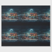 お洒落クリスマスキャンディカート1 ラッピングペーパー (フラット)