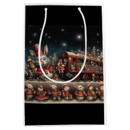 お洒落クリスマスキャンディ列車2 ミディアムペーパーバッグ