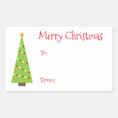 お洒落クリスマスギフトタグ 長方形シール (正面)