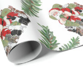 お洒落クリスマスサンタ&バニーウサギかわいいペット ラッピングペーパー (ロールコーナー)