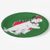 お洒落クリスマススケートで滑るポーラーベア設計 ペーパープレート (アングル)
