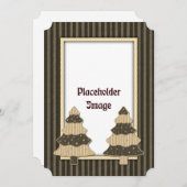 お洒落クリスマスツリーと金の星 シーズンカード (正面/裏面)