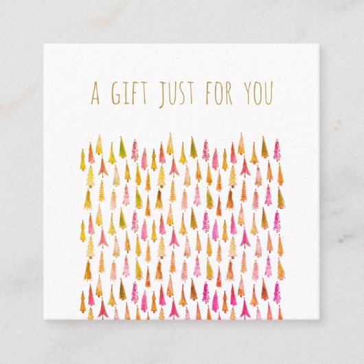 お洒落クリスマスツリーのホリデーギフト証明書 割引カード (正面)