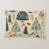 お洒落クリスマスツリーの水彩模様 アクセントクッション (裏面)