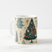 お洒落クリスマスツリーの水彩模様 コーヒーマグカップ (正面左)
