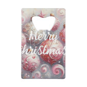 お洒落クリスマスツリーオーナメントボールピンク クレジットカード栓抜き (裏面)