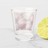 お洒落クリスマスツリーオーナメントボールピンク ショットグラス (裏面)