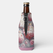 お洒落クリスマスツリーオーナメントボールピンク ボトルクーラー (ボトル裏面)