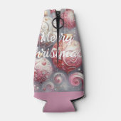 お洒落クリスマスツリーオーナメントボールピンク ボトルクーラー (裏面)